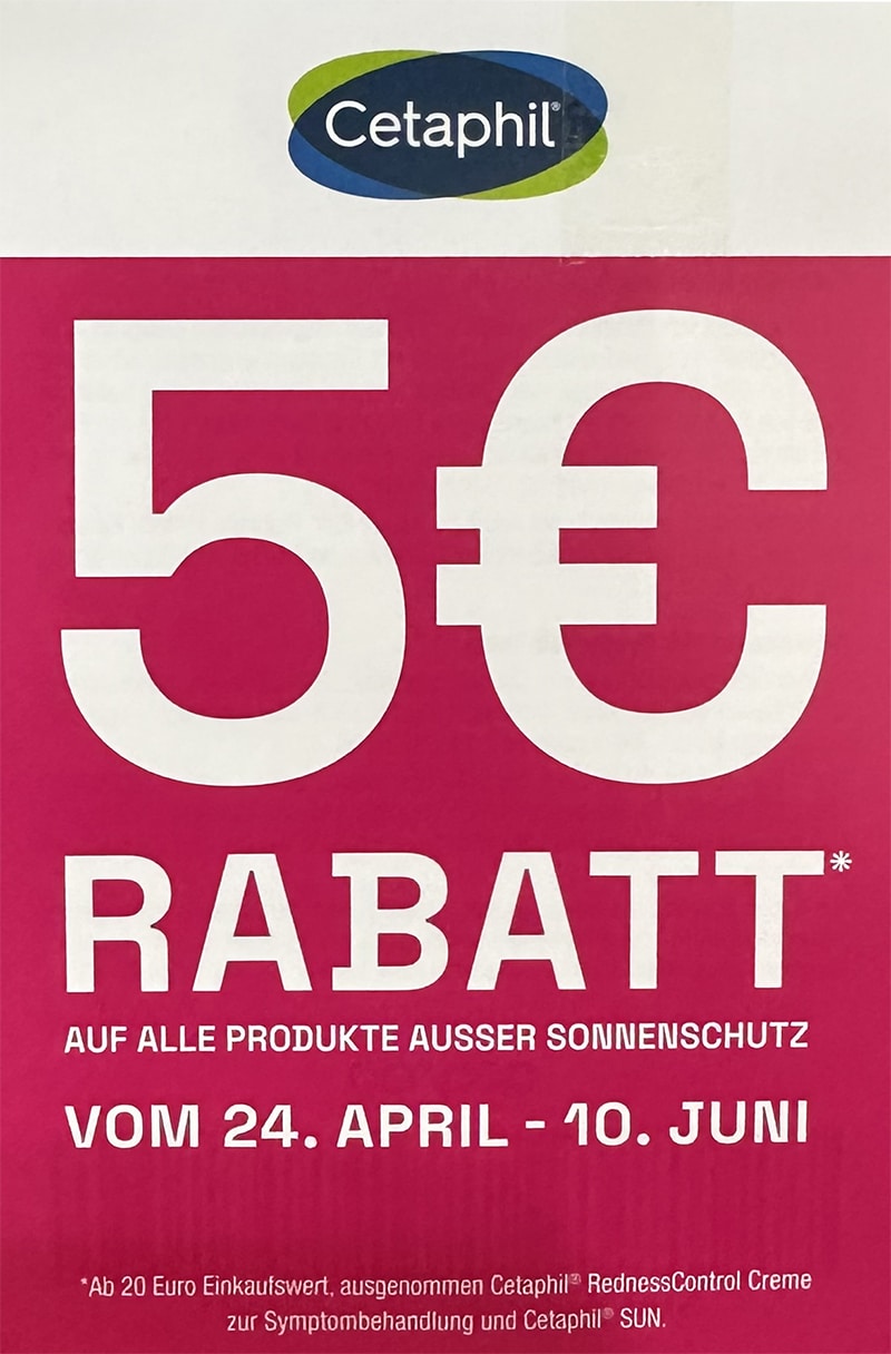 5,- EUR Rabatt auf Cetaphil-Produkte